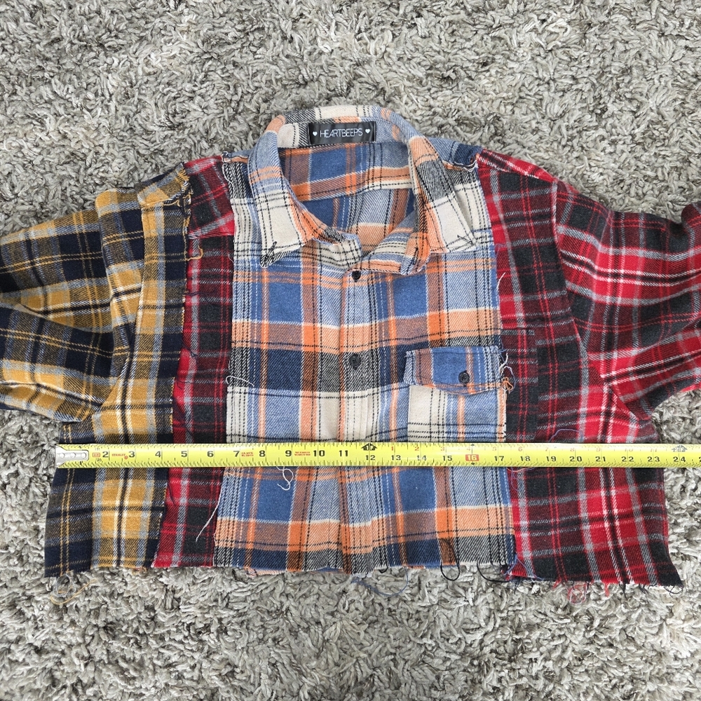 Heartbeeps Multi Color Flannel Patchwork Plaid Cr… - image 8